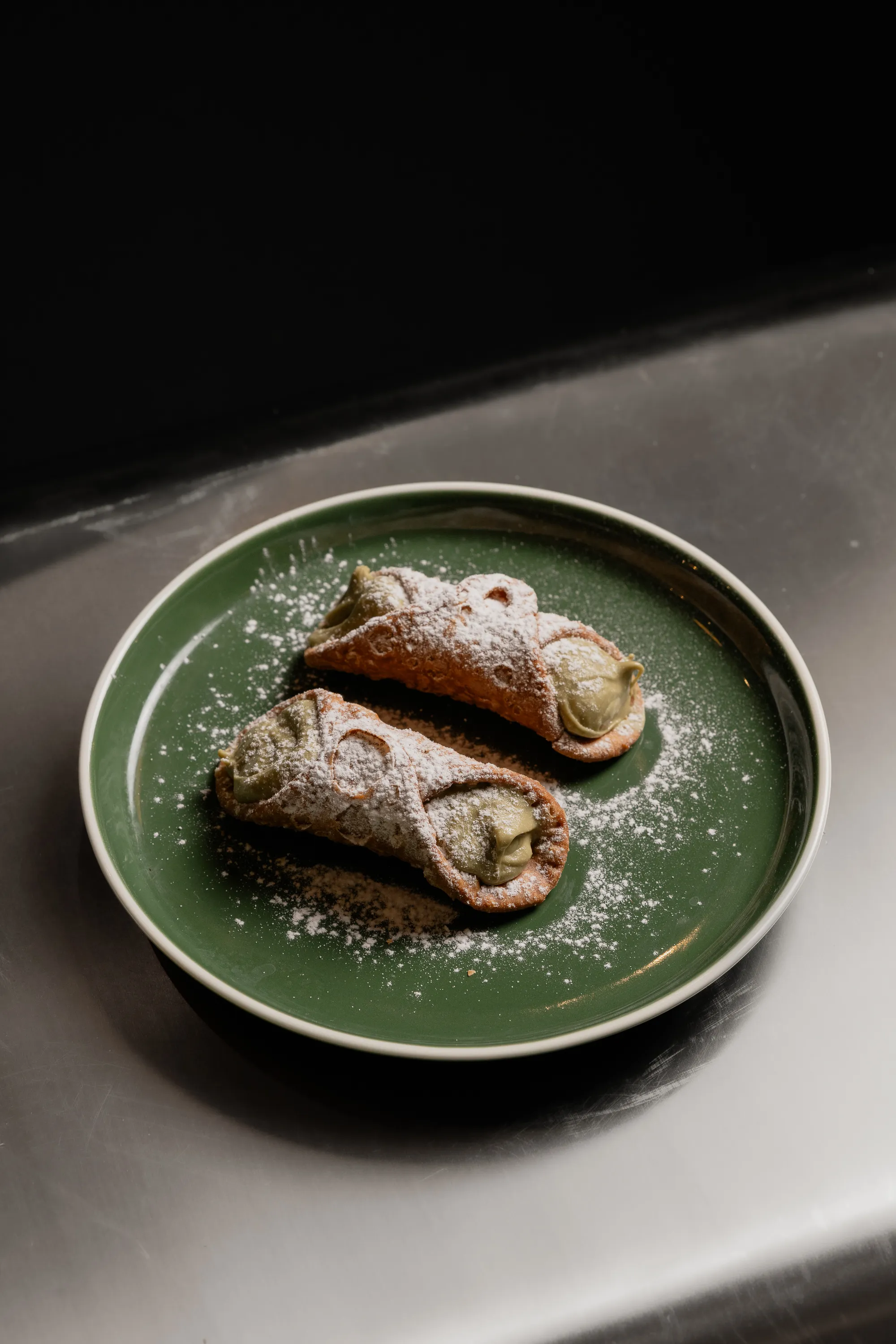 Pistachio cannoli, the house dessert