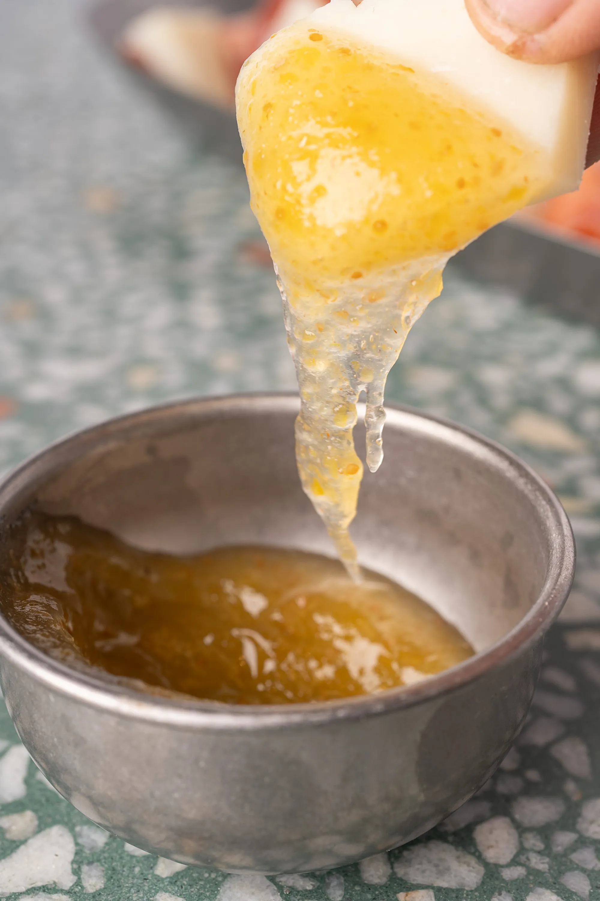 Freshly baked artisan focaccia with olive oil