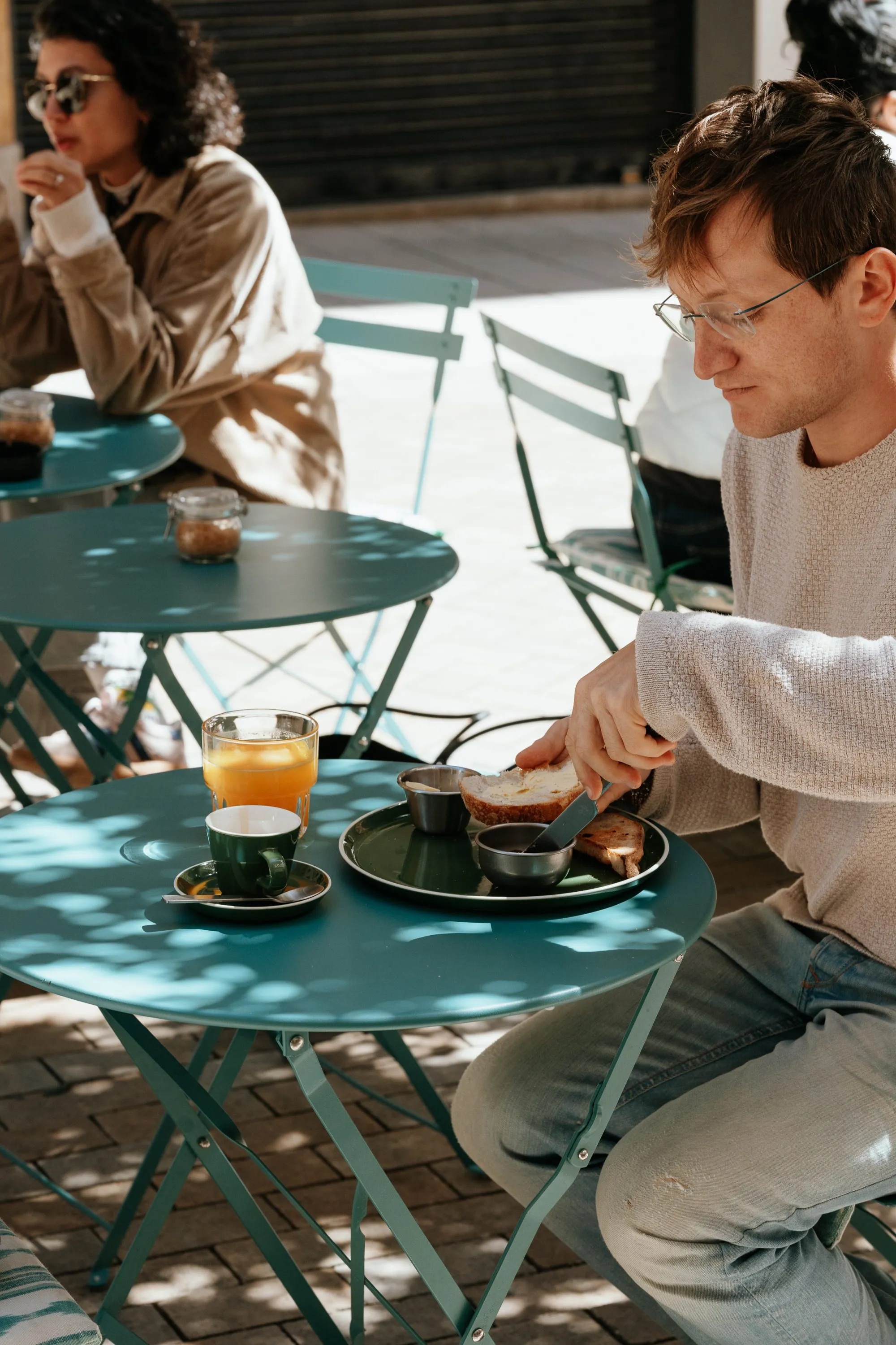 A couple enjoying the terrace